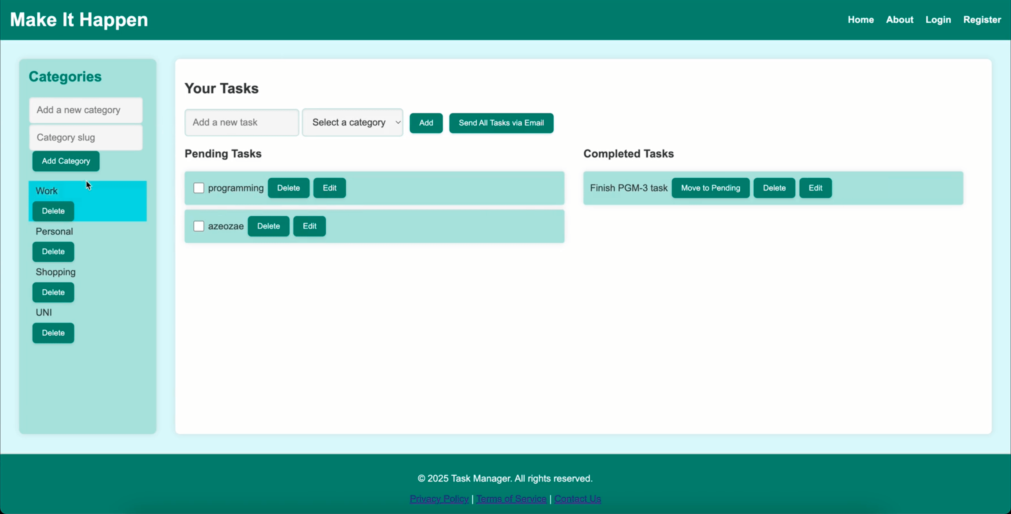 Screenshot of Make It Happen project